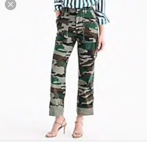 J Crew Camouflage Foundry Pants Size 10 NWT